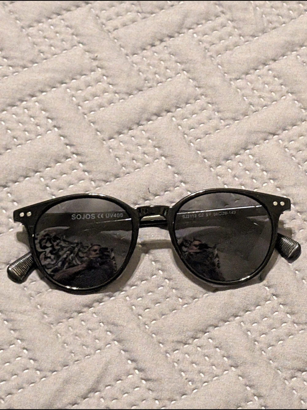 SOJOS Black Round Women's Sunglasses